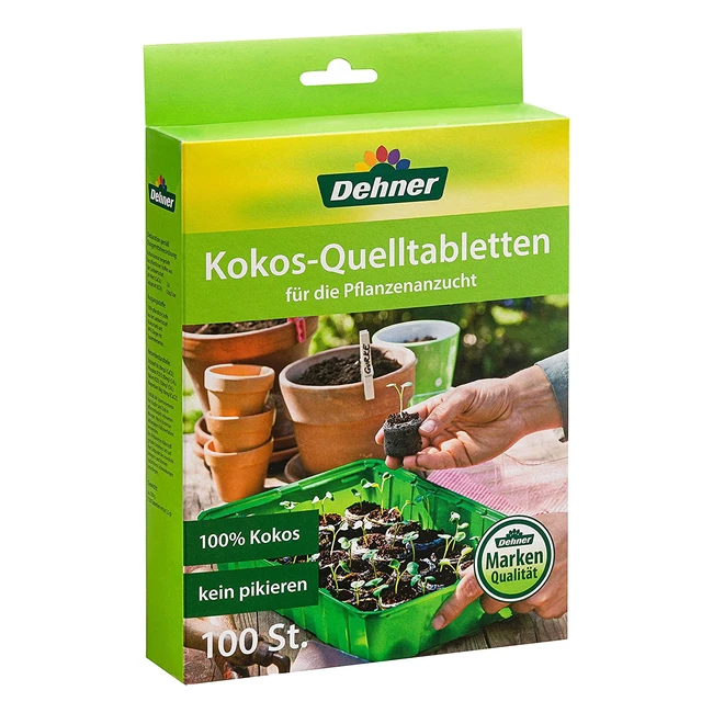 Dehner Kokosquelltabletten 100 Stk. mit Nährstoffmix für optimales Wachstum von Stecklingen, Sämlingen und Samen Ø 38 mm