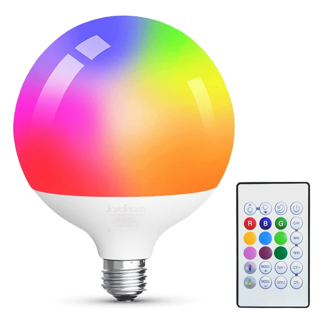 Ampoule LED Jardhom E27G120 RGB-CW 15W (équiv. 150W) dimmable avec télécommande
