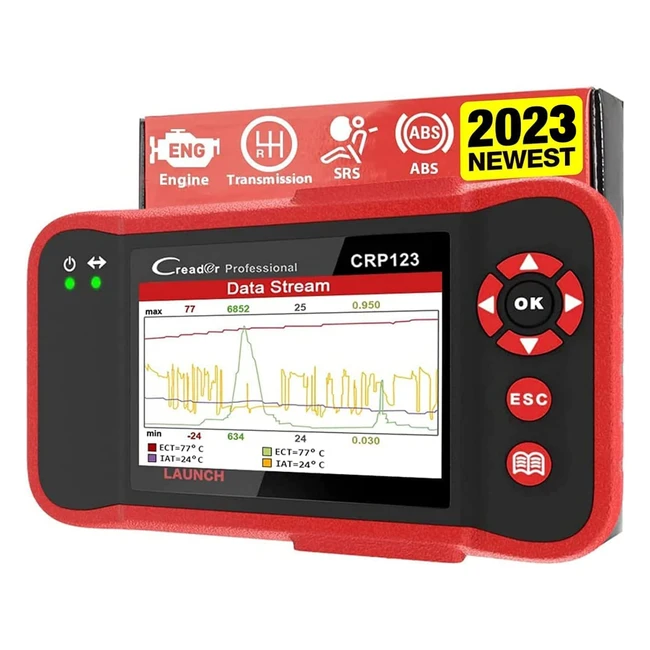 Launch CRP123 OBD2 Scanner - Professional Diagnostic Tool for Engine, ABS, SRS & Transmission - Free Lifetime Updates