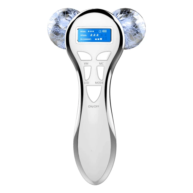 4D Microcurrent Face Massager Roller - Rechargeable Electric Lift Tool for Skin Care