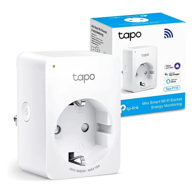 TP-Link Tapo Smart WiFi Socket P110 - Energieverbrauchskontrolle, Fernzugriff, Alexa & Google Home kompatibel