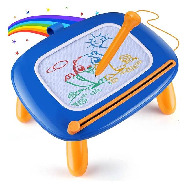 Smasiagon Magnetic Drawing Board for Kids - Colorful Erasable Magna Doodle Pad for Toddlers - Early Education Learning Development Toys - Navy Blue