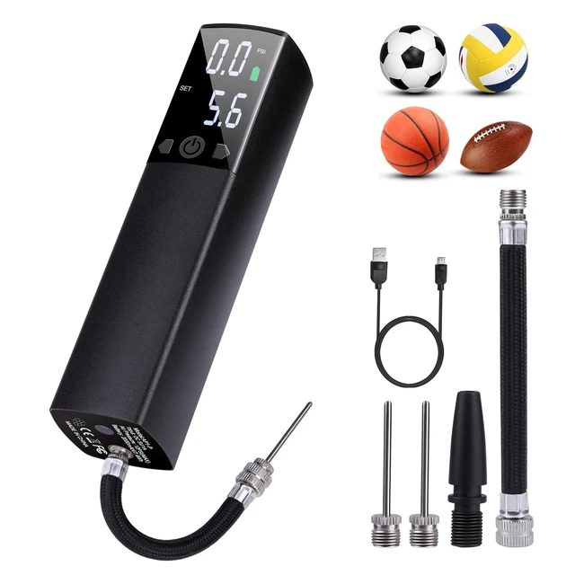 Deeplee Electric Ball Pump with LED Display - Accurate Inflation for Soccer, Basketball, Volleyball, Rugby, and More