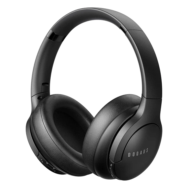 Doqaus Bluetooth Headphones - Wireless Over Ear Headphones with 52H Playtime, 3 EQ Modes, and Foldable Design for Phone/PC - Black