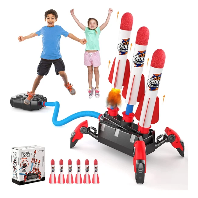 Cocopa Foam Rocket Launcher for Kids - Upgraded Design for Fun Outdoor Games - Perfect Christmas Gift for Boys and Girls