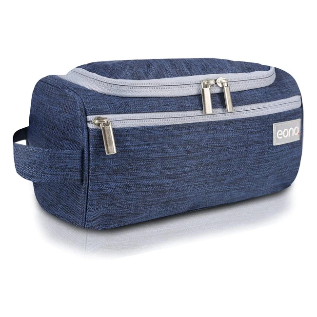 Eono Hanging Toiletry Bag for Men and Women - Waterproof Travel Wash Bag with Multiple Compartments and Sturdy Hook - Navy
