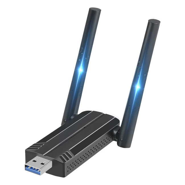 Cle WiFi USB 3.0 double bande AC1300 Mbps - Puissante et compatible avec Windows/MacOS - Idéale pour jeux et vidéos HD