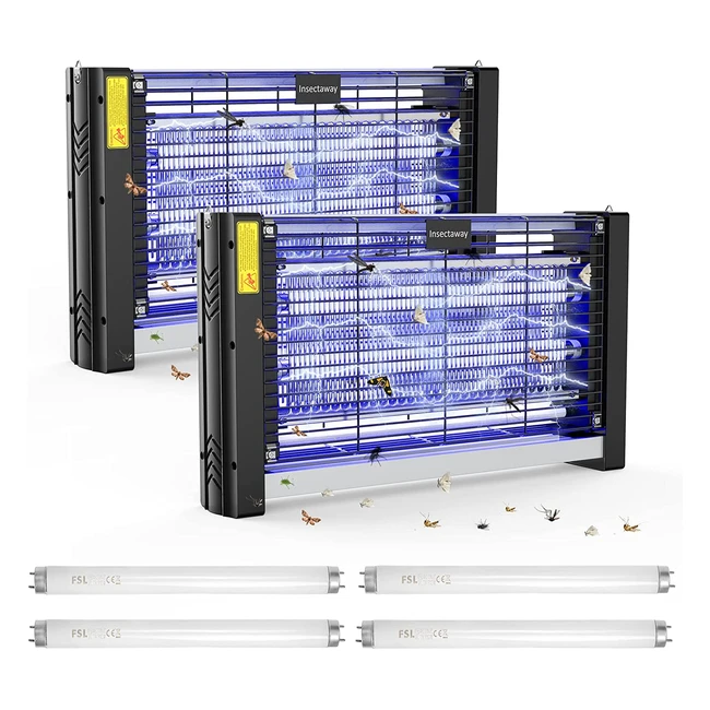 Lampe Anti Moustique XL Insectaway - Double Grille 2400V - Paquet de 2