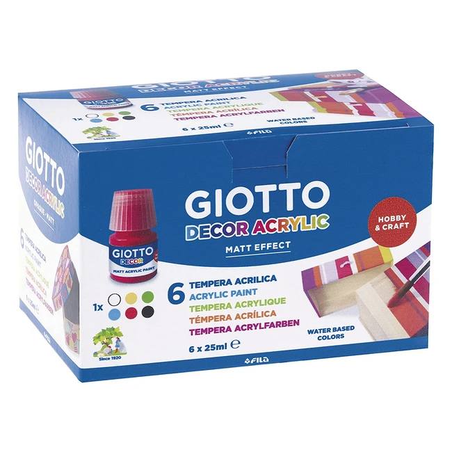 Estuche de 6 unidades de pintura acrlica Giotto Decor de 25 ml