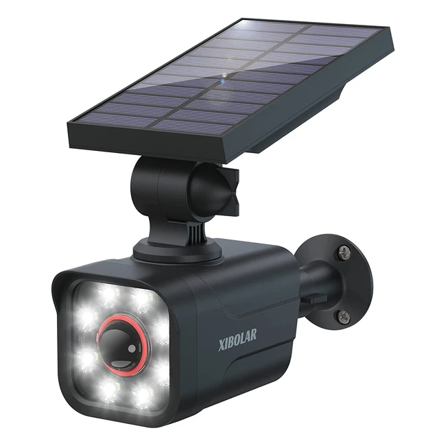 Xibolar Solar Security Light - Wireless Motion Sensor Lights with Dummy Camera for Garden, Fence, Garage & Pathway - IP66 Waterproof