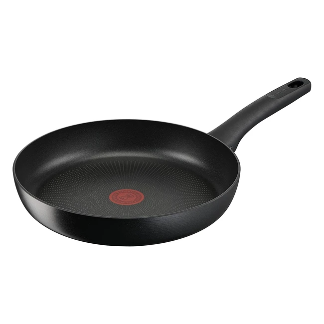 Tefal G28806 Hard Titanium On Frying Pan 28 cm - Aluminium Safe Nonstick Coating - Thermal Signal - Suitable for All Hob Types - Black