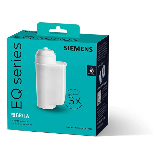 Siemens Brita Intenza Wasserfilter TZ70033A - Reduziert Kalkgehalt und Geschmacksstörungen für EQ Kaffeemaschinen - Weiß (3er Pack)