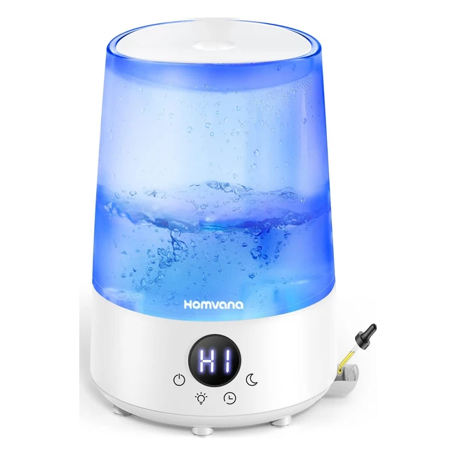 Homvana 3L Cool Mist Humidifier for Bedroom Baby Nursery - Whisper Quiet Operat