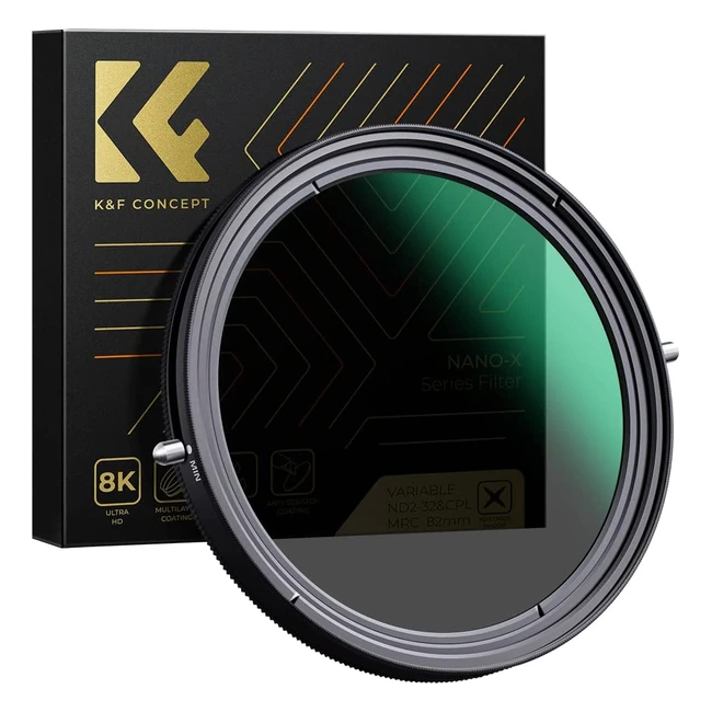 Filtro Polarizador y ND Ajustable kf concept Nanox 2 en 1 - 58mm Slim ND2-ND32 M