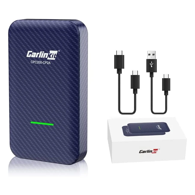 Adattatore wireless Carlinkit 40 per Apple CarPlay e Android Auto - Plug & Play, supporto aggiornamento online - Compatibile con auto CarPlay cablate anni modello 2016-2022
