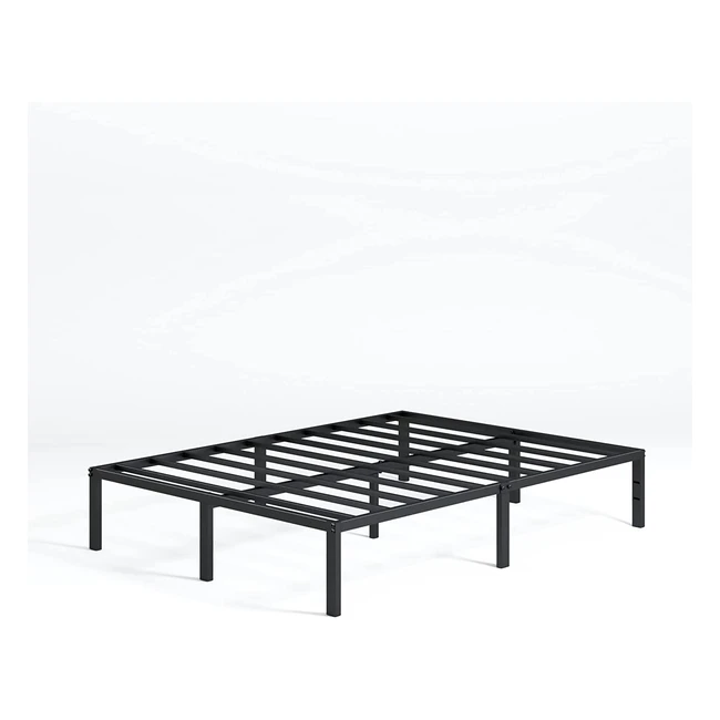 Zinus Yelena Metal Platform Bed Frame - Steel Slat Support, Easy Assembly, Under Bed Storage, Double, Black