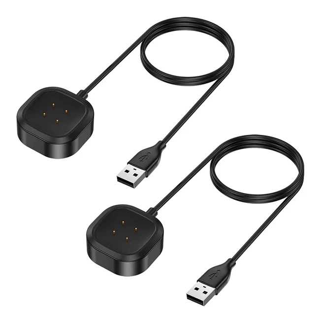 CAVN Fitbit Versa 4/3 & Sense/Sense 2 Charger - 2 Pack 3.3ft USB Replacement Charging Cable Dock