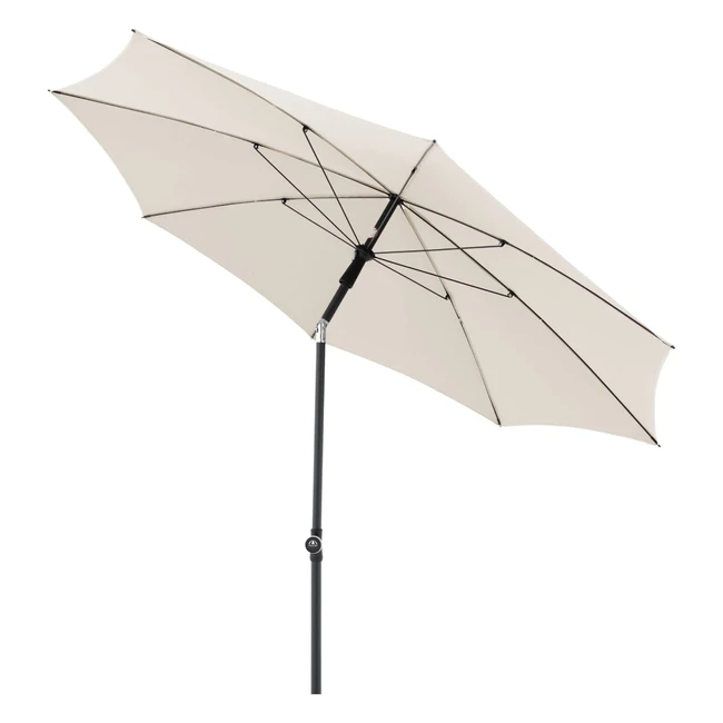 Doppler Rethink 200cm Natur-Parasol für Balkon und Terrasse - nachhaltiger Schirm mit Handöffner und Neigungswinkelverstellung