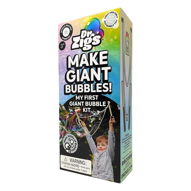 Dr Zigs Eco Giant Bubble Kit - Sustainable Wands & Professional Grade Solution for Big Bubbles