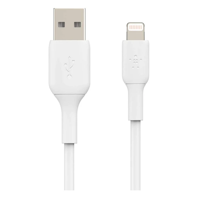 Câble Belkin BoostCharge Lightning vers USB pour iPhone et iPad - 3m Blanc