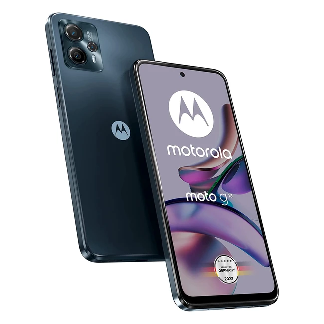 Motorola Moto G13 - 6,52 Zoll HD Display, 50MP Kamera, 4+128GB, 5000mAh, Android 13, Mattschwarz + Schutzhülle + Kfz-Adapter