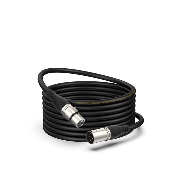 Câble XLR 10m Nuosiya - Compatible Microphone, Enceinte, Caméra, Table de Mixage, Amplificateur Audio - Ergonomique et Haute Qualité