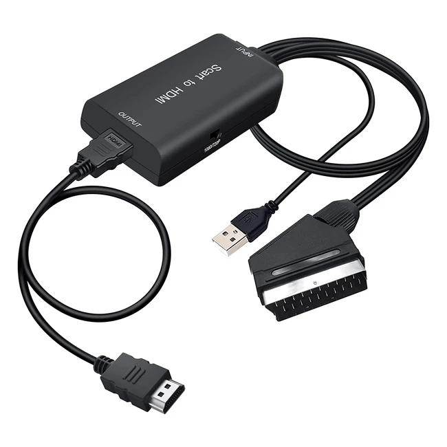Convertitore Scart HDMI Amanka - Full HD 720p1080p - Cavo HDMI e USB inclusi