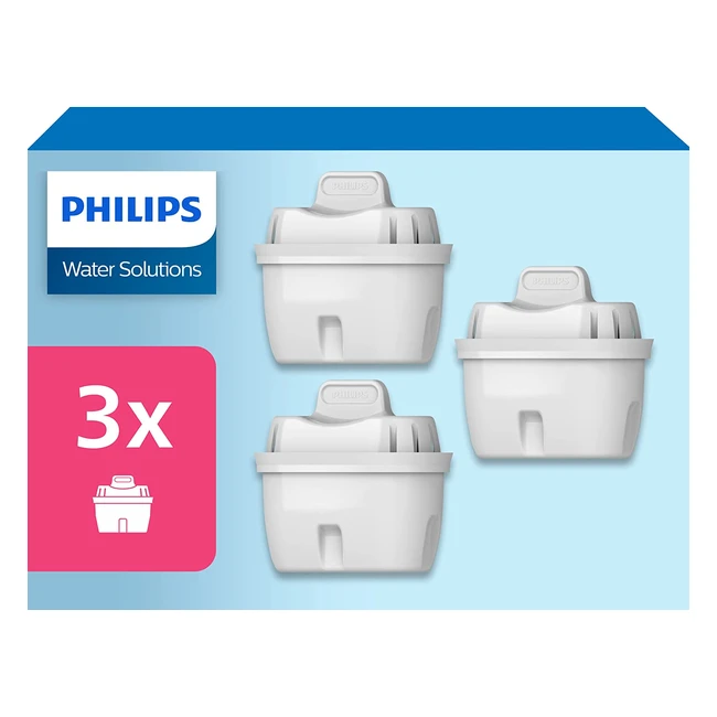 Filtro Micro XClean Philips AWP21131 per Brita Maxtra - Confezione da 3 - Riduce Cloro, Calcare e Metalli Pesanti