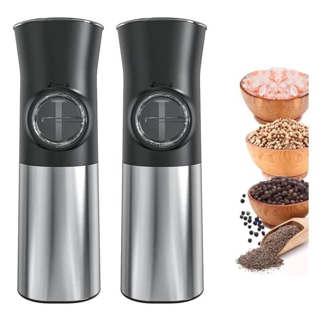 Circle Joy Gravity Electric Salt and Pepper Grinder Set - Automatic One-Handed O