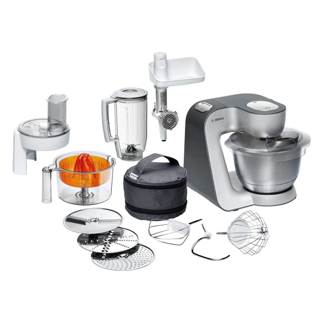 Bosch MUM5 CreationLine Küchenmaschine, 900W, 39L Edelstahlschüssel, inkl. Patisserie-Set und Zubehör