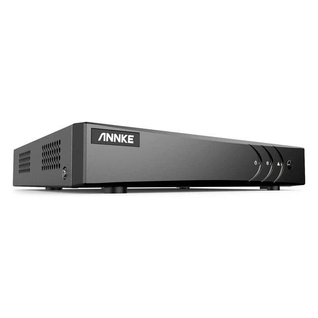 ANNKE 8-Channel 5MP Lite H265 CCTV DVR for Analog/AHD/TVI/IP Cameras with Smart AI Human/Vehicle Detection, Remote Viewing, No HDD