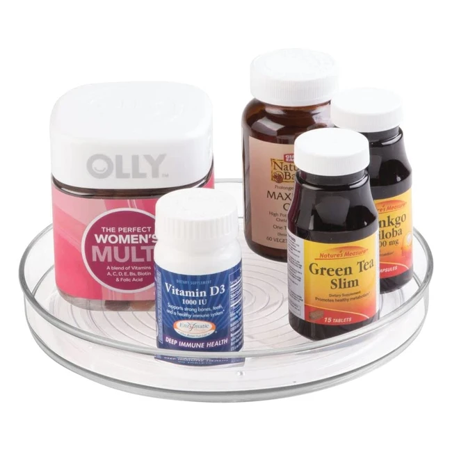 iDesign 58630 Küchenorganizer - Drehplatte aus BPA-freiem Kunststoff für Vorratsdosen und Gewürze - Transparent 23 cm