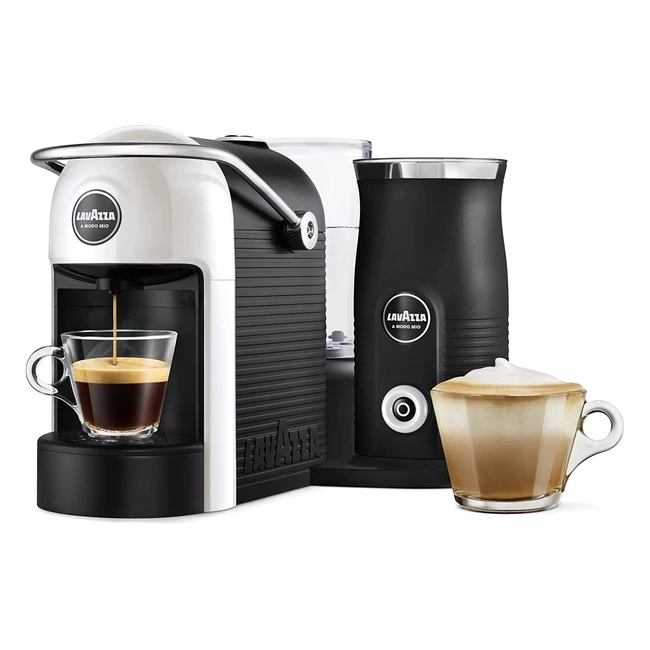 Lavazza A Modo Mio Jolie Milk Coffee Machine with Integrated Milk Frother and Removable Grid - 1250W - White