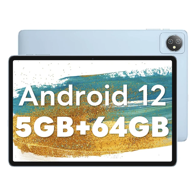 Blackview Tab7 - Android 12 Tablet mit 10 Zoll HD IPS Touchscreen, 5GB RAM, 64GB ROM, 1TB TF erweiterbar, 6580mAh Akku, 5MP + 2MP Kamera, Bluetooth, eBook-Modus, C-Tablet Blau