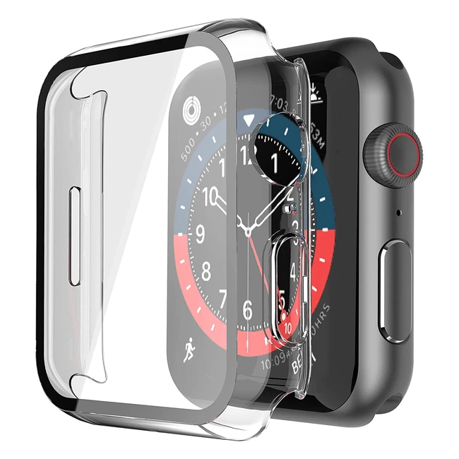 Custodia rigida trasparente Misxi con vetro temperato per Apple Watch Series 8 e