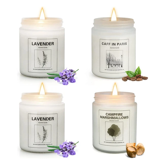 Candele profumate Grandilavanda Caff Marshmallow - Pacco da 4 - Regalo perfett