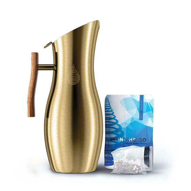 PH Vitality Alkaline Water Filter Jug - High PH Filtered Water Purifier - Long Life Filter - 1900ml - Gold