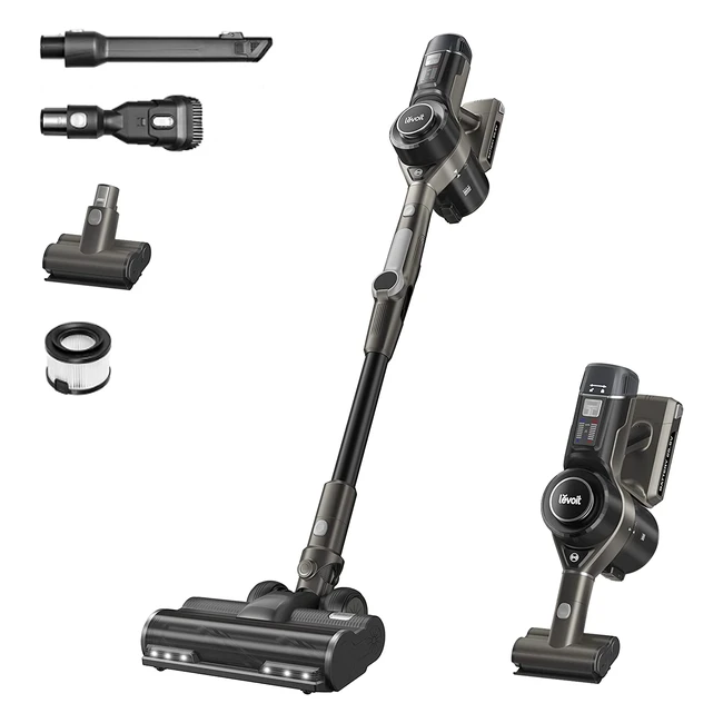 Aspirapolvere senza fili Levoit per allergie e animali domestici - Modalità auto 4 in 1 e 4 strati HEPA - Filtrazione di scopa elettrica pieghevole - LED display - 40 minuti