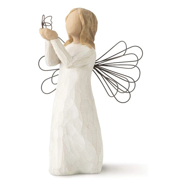 Willow Tree Engel der Freiheit Figurine - Handgemacht aus Harz, Holz-Effekt, Geschenkbox - H 12,5cm