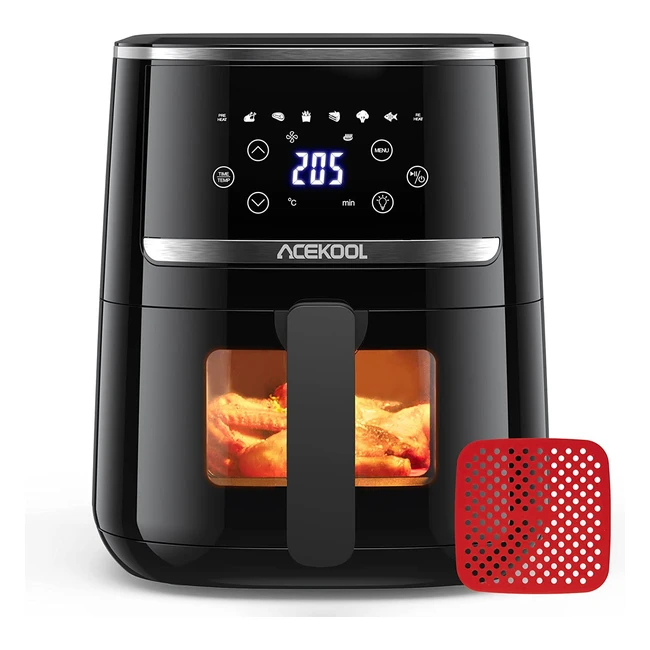 Friggitrice ad Aria 45L 1500W - Senza Rumore, 8 Programmi, Tappetino in Silicone