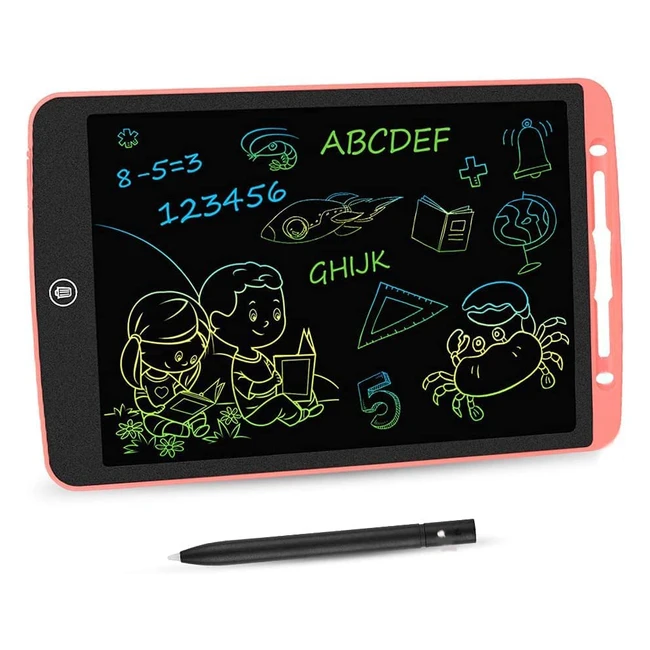 12 Inch Leyaoyao LCD Writing Tablet - Colorful Screen Doodle Pad for Learning and Drawing - Gift for Kids 3-6 Years Old - Pink
