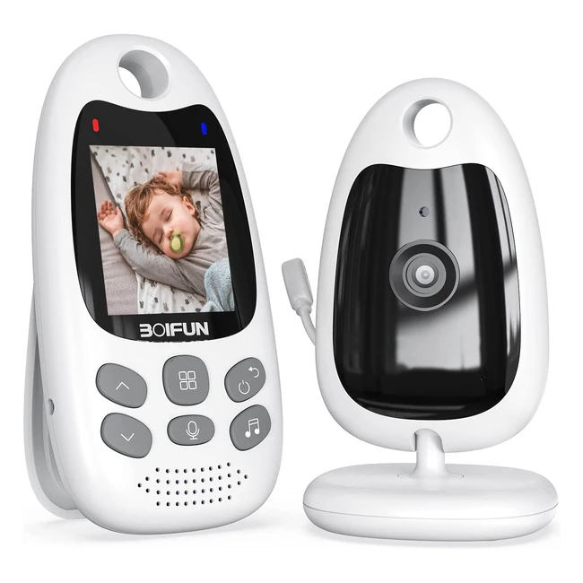 Babyphone vidéo Boifun avec vision nocturne et communication bidirectionnelle - Batterie rechargeable et capteur de température