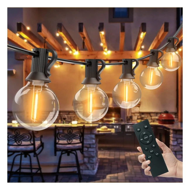 Guirnalda Luces Exterior Woolmug 182m303 G40 LED Regulable IP45 Impermeable - Ideal para Jardín y Fiesta