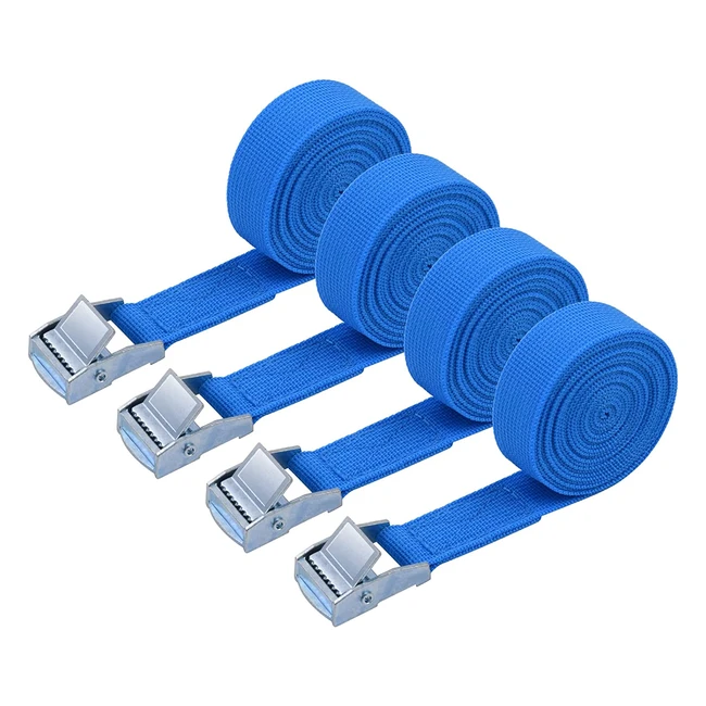 Kit de fixation sangle d'arrimage URAQT 4pcs pour moto, voiture et vélo - 2m x 20mm - 500kg de traction