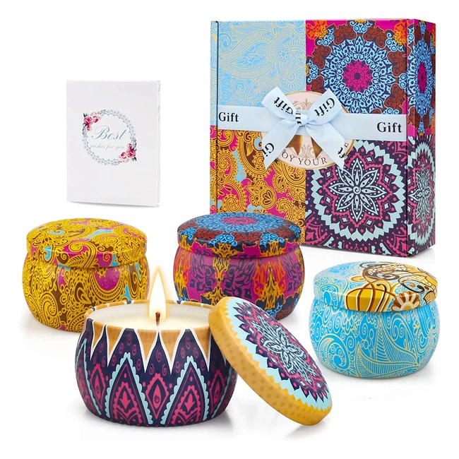 Scented Candle Gift Set for Women - Lavender Lemon Fig Spring - 4 Packs 44oz