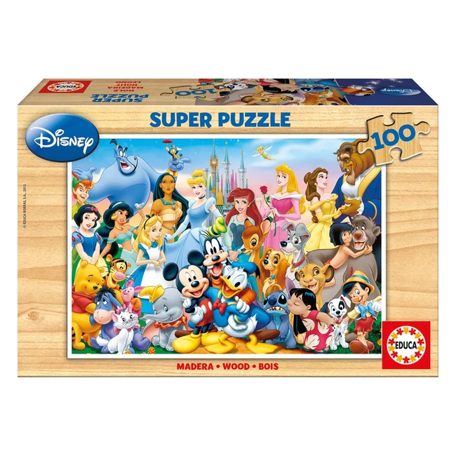 Puzzle en bois Educa 12002 WD 100 pices - Le monde merveilleux de Disney