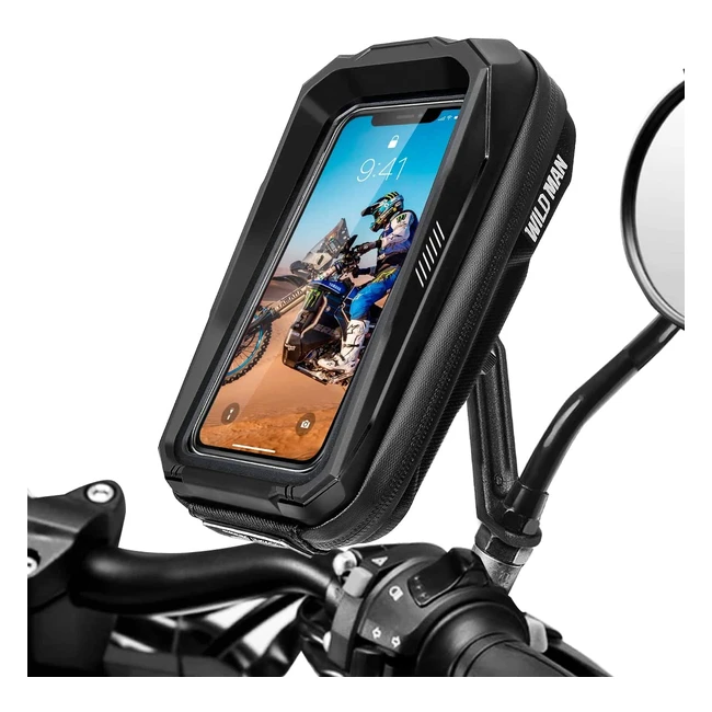 Soporte móvil para moto Luroon - Impermeable, 360° de rotación, anti-vibración, aluminio - Para teléfonos de 3.5 a 6.7 pulgadas