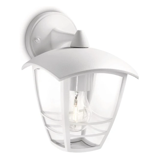 Lampada da parete per esterni Philips Creek - Luce diffusa, alluminio bianco, design classico
