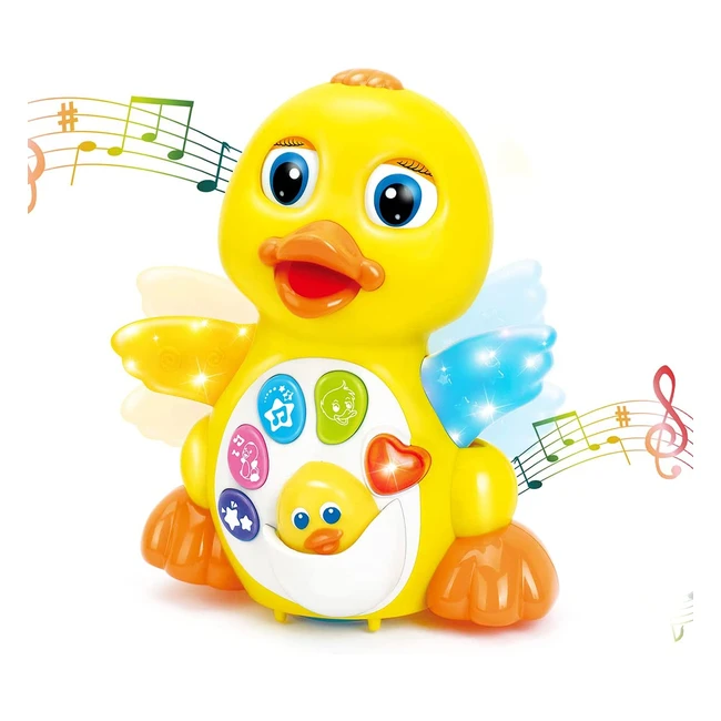 Hola Baby Toys - Singing Yellow Duck for 6-18 Months Olds - Stimulate Growth and Learning