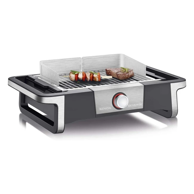 Barbecue de table Severin Boost 3000 W - Bac récupérateur de graisses - Grille inox - Thermostat réglable - Noir PG 8113